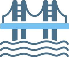 Bridge Glyph Two Color Icon Design vector