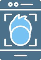Face Lock Glyph Two Color Icon Design vector