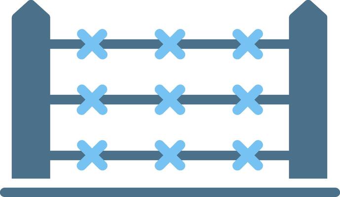 Fence Glyph Two Color Icon Design