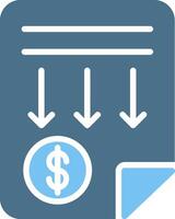 Low Sales Glyph Two Color Icon Design vector