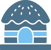 Hut Glyph Two Color Icon Design vector