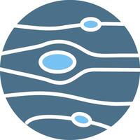 Neptune Glyph Two Color Icon Design vector
