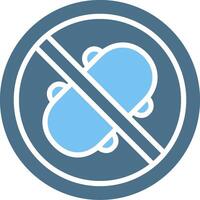 No Skating Glyph Two Color Icon Design vector