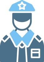 Policeman Glyph Two Color Icon Design vector