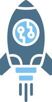 Rocket Glyph Two Color Icon Design vector