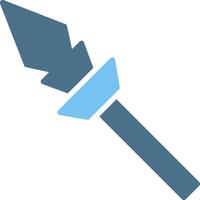 Spear Glyph Two Color Icon Design vector