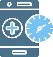 Time Glyph Two Color Icon Design vector