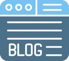Blog Glyph Two Color Icon Design vector