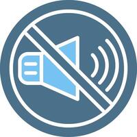 No Sound Glyph Two Color Icon Design vector