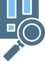 Package Checking Glyph Two Color Icon Design vector