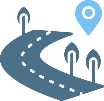 Path Glyph Two Color Icon Design vector