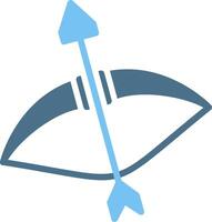 Ninja Bow Glyph Two Color Icon Design vector