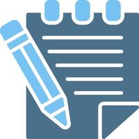 Notepad Glyph Two Color Icon Design vector