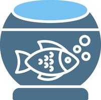 Fish Bowl Glyph Two Color Icon Design vector