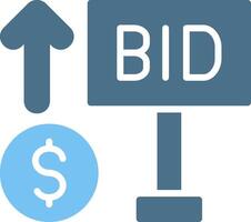 Bid Glyph Two Color Icon Design vector