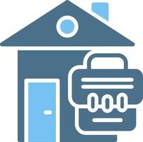 Work From Home Glyph Two Color Icon Design vector