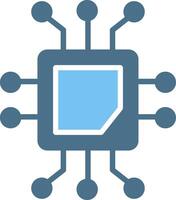 Processor Glyph Two Color Icon Design vector