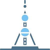 Oriental Pearl Tower Glyph Two Color Icon Design vector