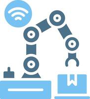 Robot Arm Glyph Two Color Icon Design vector