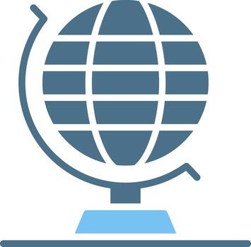 Globe Glyph Two Color Icon Design vector