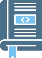Coding Book Glyph Two Color Icon Design vector
