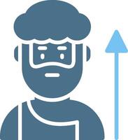 Prehistoric man Glyph Two Color Icon Design vector