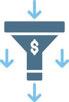 Sales PipeGlyph Two Color Dollar Glyph Two Color Icon Design vector