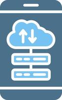 Cloud Storage Glyph Two Color Icon Design vector