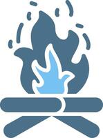 Fire Glyph Two Color Icon Design vector