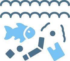 Pollution Glyph Two Color Icon Design vector