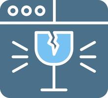 Fragile Glyph Two Color Icon Design vector