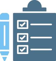 Check List Glyph Two Color Icon Design vector
