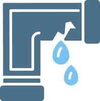 Leaking Glyph Two Color Icon Design vector