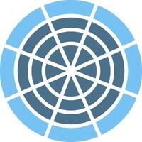 Polar Grid Glyph Two Color Icon Design vector