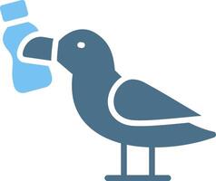 Seagull Glyph Two Color Icon Design vector