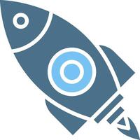 Rocket Glyph Two Color Icon Design vector