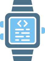 Smartwatch Glyph Two Color Icon Design vector