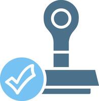 Validation Glyph Two Color Icon Design vector