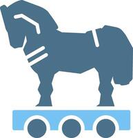 Trojan Horse Glyph Two Color Icon Design vector