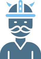 Viking Glyph Two Color Icon Design vector