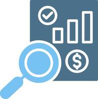 Analyze Glyph Two Color Icon Design vector