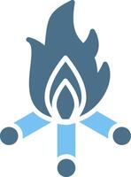 Bonfire Glyph Two Color Icon Design vector