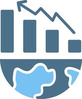 Global Market Glyph Two Color Icon Design vector