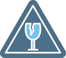 Fragile. Glyph Two Color Icon Design vector