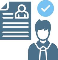 Hired Glyph Two Color Icon Design vector