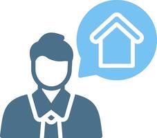 Property Agent Glyph Two Color Icon Design vector