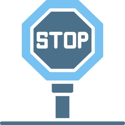 Stop Signal Glyph Two Color Icon Design