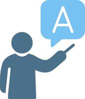 Teacher Glyph Two Color Icon Design vector