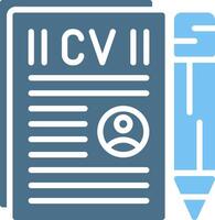 Curriculum Vitae Glyph Two Color Icon Design vector