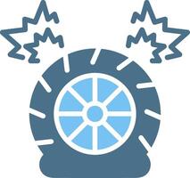 Flat Tire Glyph Two Color Icon Design vector